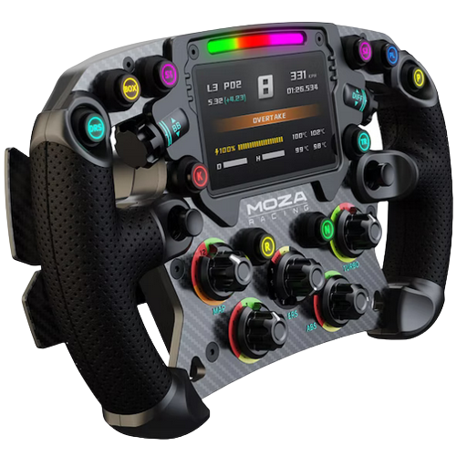 MOZA Racing FSR Formula Wheel with 4.3” HD Digital Dashboard.