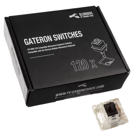 Glorious Gateron Black Switches - Linear Silent (120 Pieces)