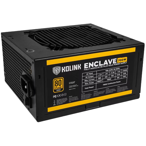 Kolink Enclave 700W 80 Plus Gold Modular Power Supply.