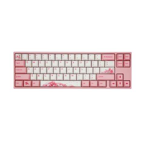Ducky MIYA Pro Sakura V2 USB 75% Mechanical Gaming Keyboard Cherry Silent Red UK Layout.