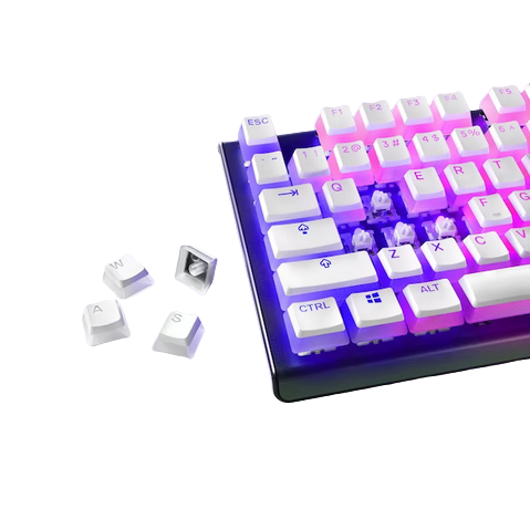 SteelSeries Prismcaps Mechanical Gaming Keyboard Keycap Set - White UK Layout (60219).