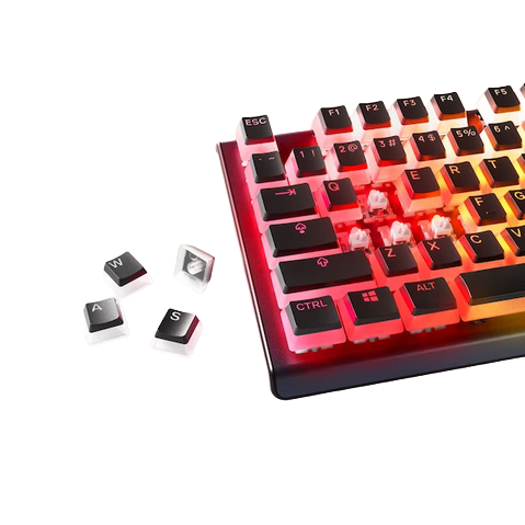 SteelSeries Prismcaps Mechanical Gaming Keyboard Keycap Set - Black UK Layout (60218).