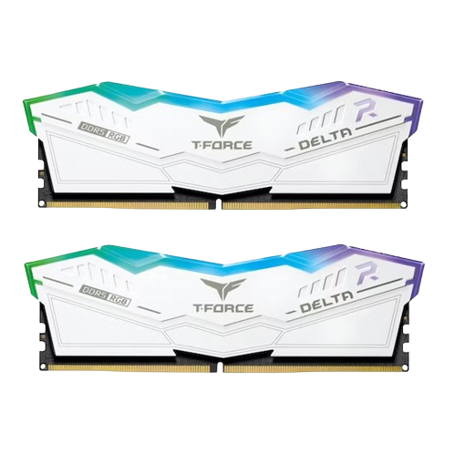  TeamGroup Delta RGB 32GB (2X16GB) DDR5 PC5-51200C40 6400MHz Dual Channel Kit - White