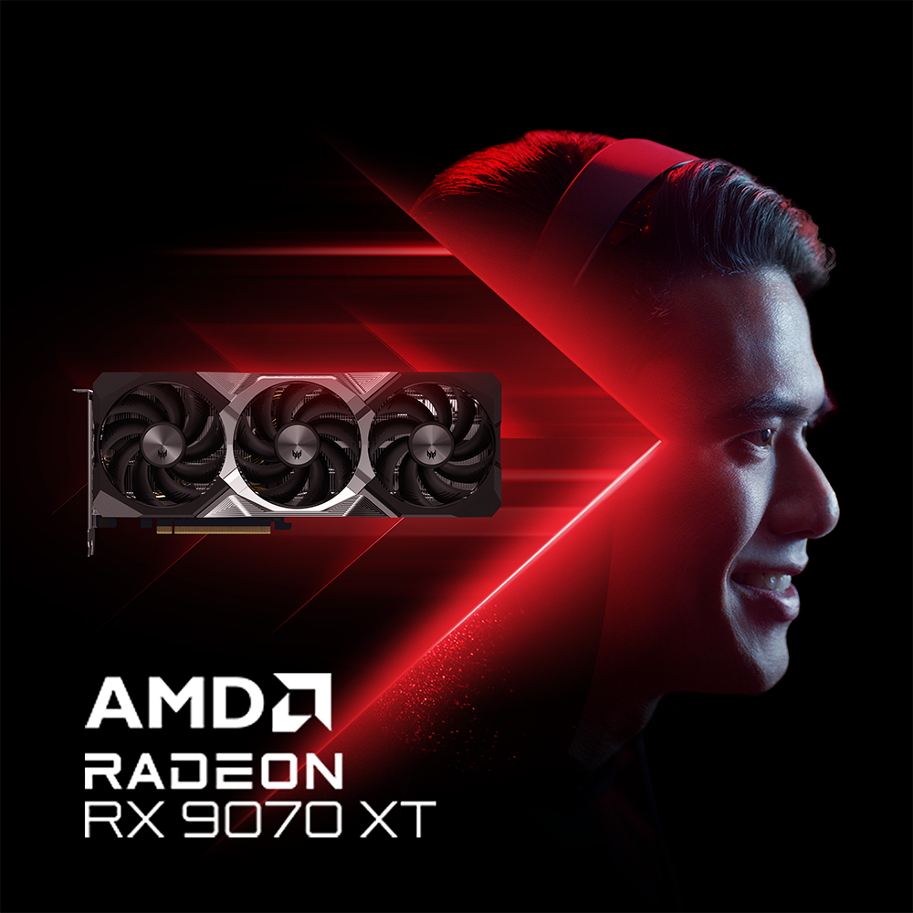 Acer Predator Radeon RX 9070 XT OC 16GB GDDR6 PCI-Express Graphics Card – AMD RNDA 4