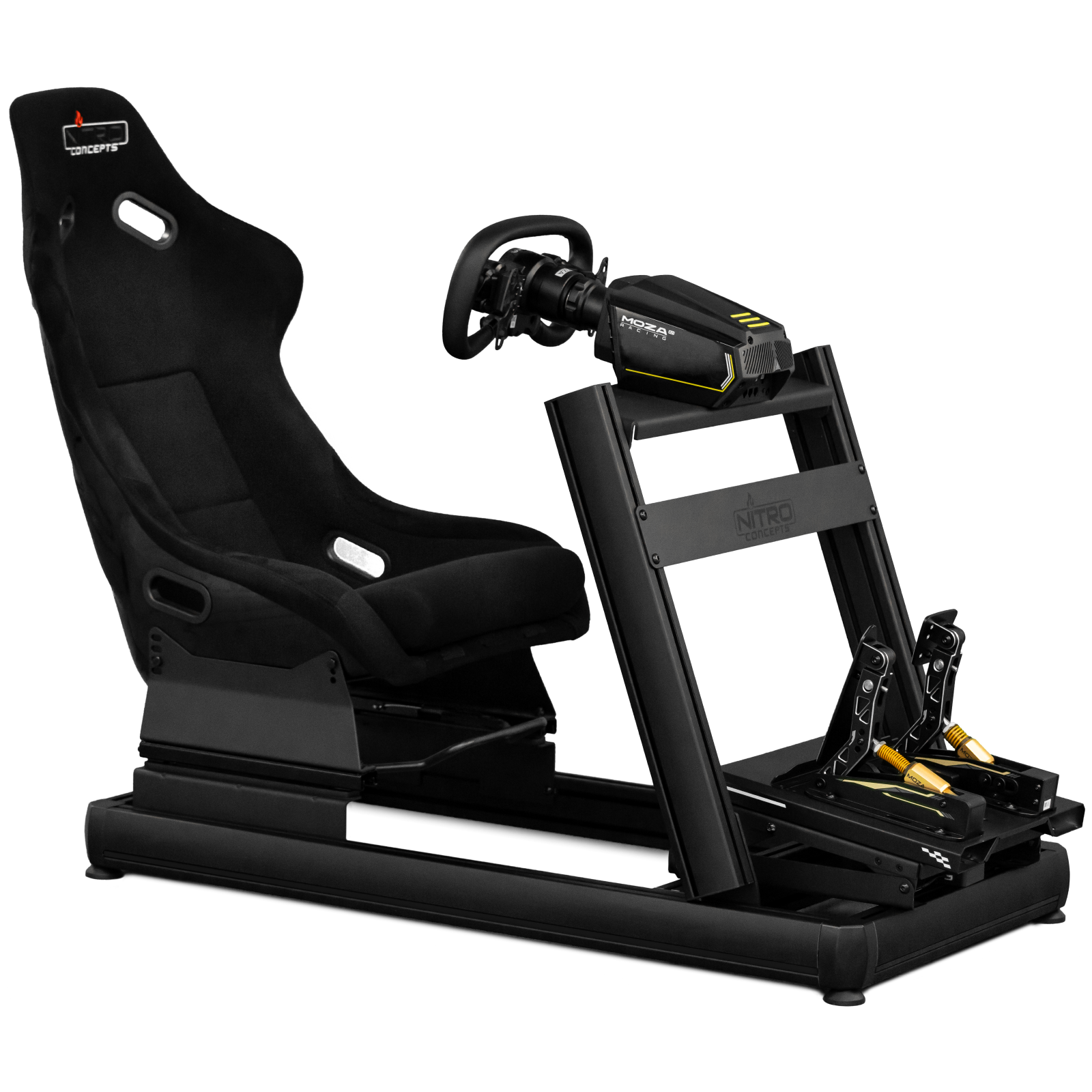 Nitro Concepts Sim Racing set-up with E-Racer, R300, and MOZA hardware