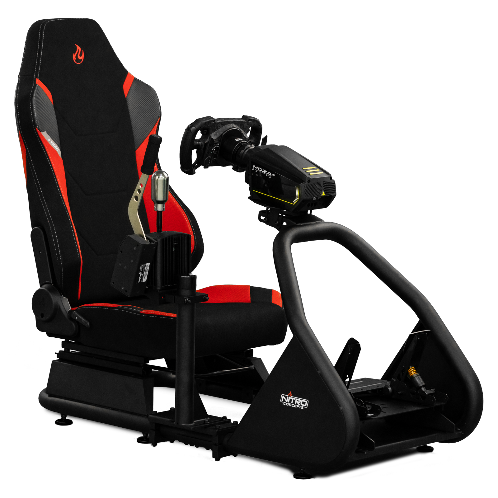 Nitro Concepts Sim Racing set up with S-Racer, accessories, and MOZA hardware