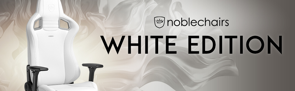 noblechairs EPIC White Gaming Chair banner