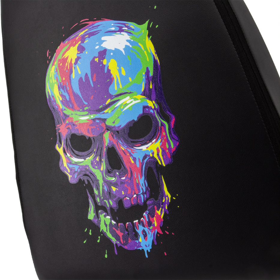 noblechairs ICON with Skull custom printing close up