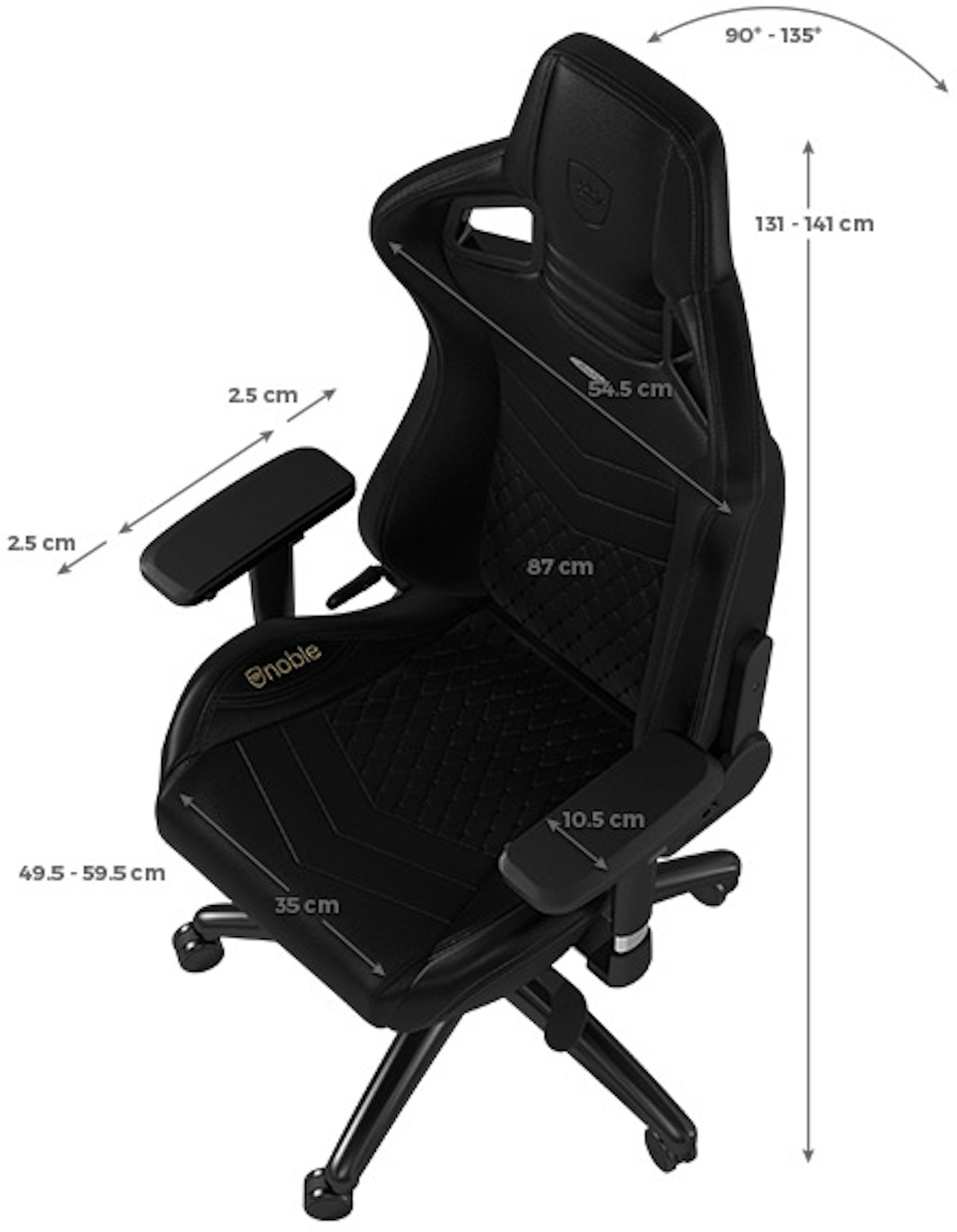 noblechairs EPIC Real Leather Gaming Chair - Black | OcUK