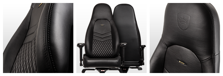 noblechairs ICON Leather Black three views