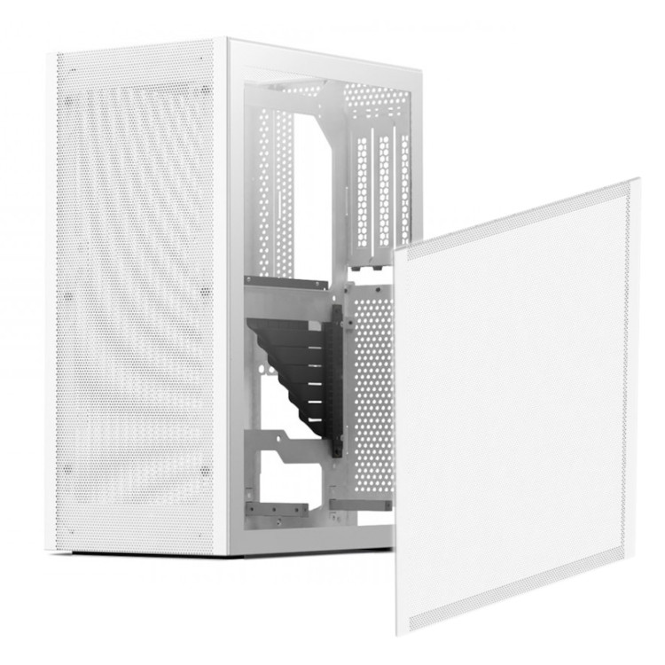 Ssupd Meshlicious Mini ITX Case - Tempered Glass - White - PCIE 3.0 with Mesh Side Panel Bundle