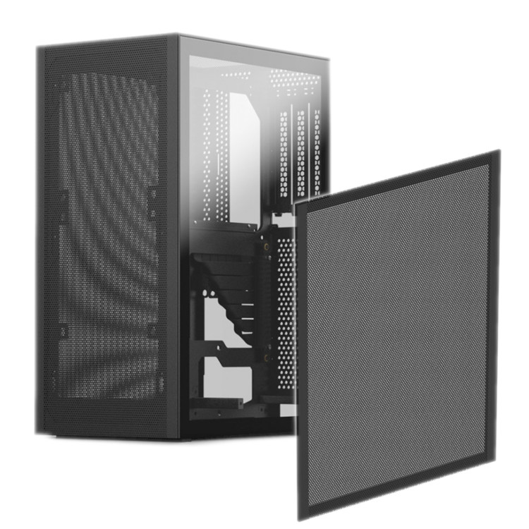 Ssupd Meshlicious Mini ITX Case - Tempered Glass - Black - PCIE 3.0 with Mesh Side Panel Bundle
