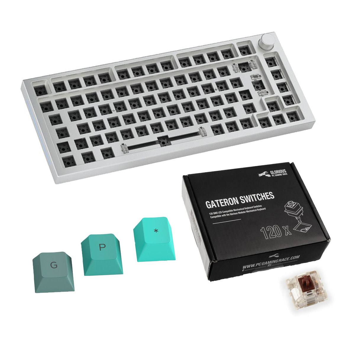 Glorious - Glorious GMMK Pro 75% Gaming Keyboard Epic Discount Bundle - White Frame