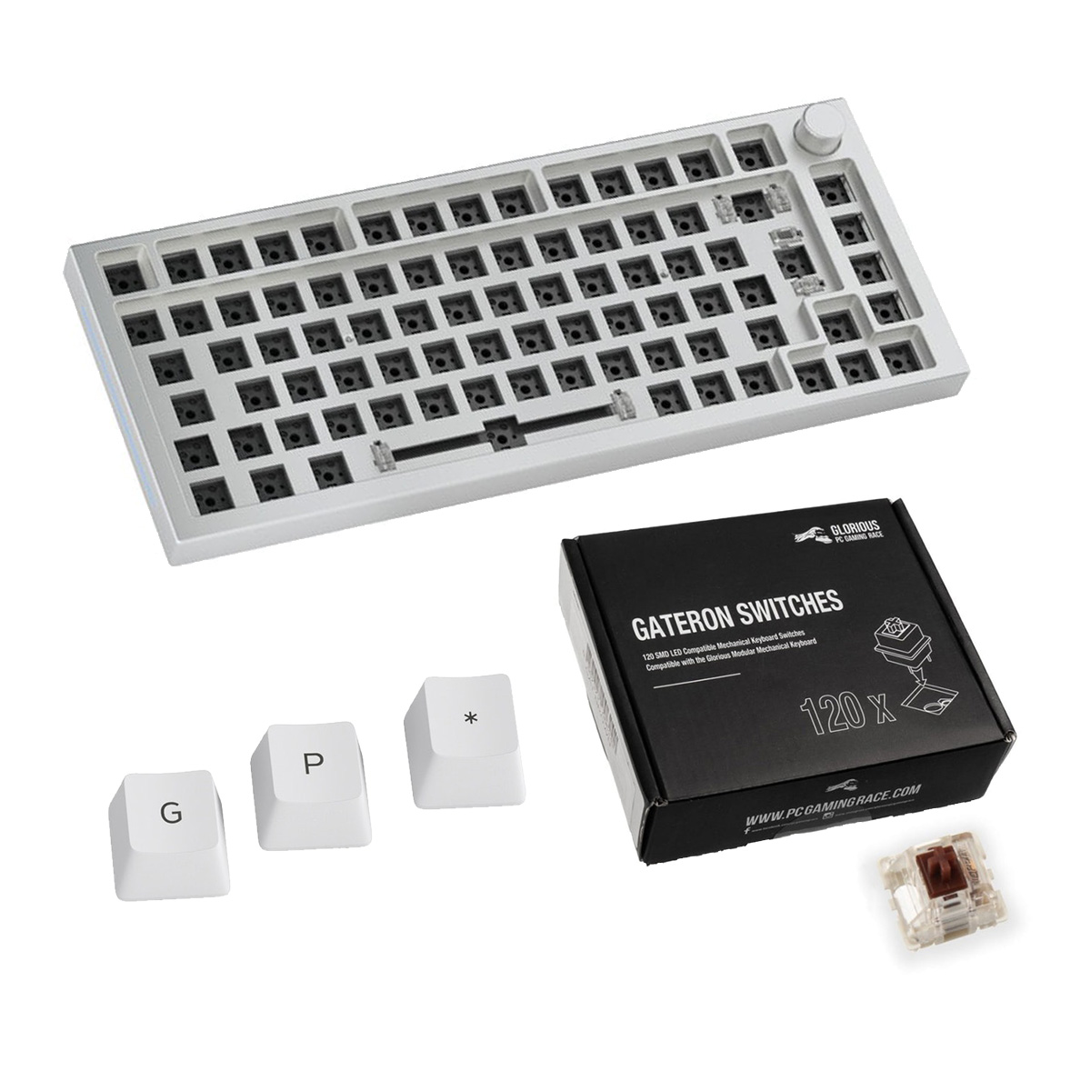 Glorious - Glorious GMMK Pro 75% Gaming Keyboard Epic Discount Bundle - White Frame