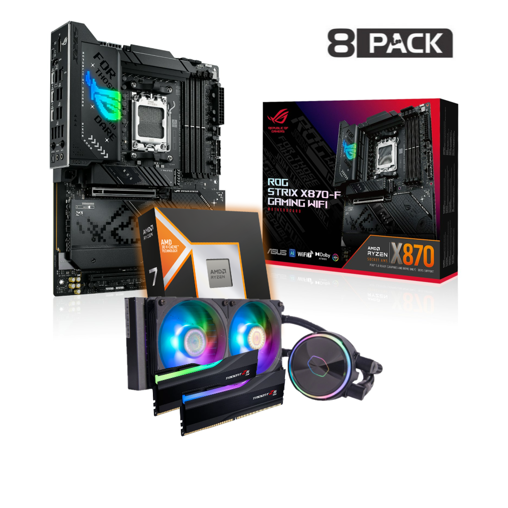 8Pack Approved - Asus Strix X870-F - Ryzen 7 9800X3D @ 5.3GHz Overclocked Bundle