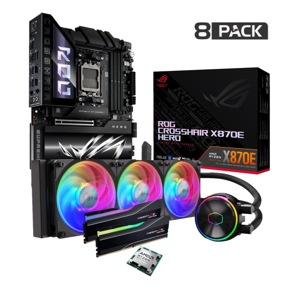 8Pack Elite Tier - Asus Crosshair X870E Hero - AMD Ryzen 9 9950X @ 5.3GHz Overclocked Bundle