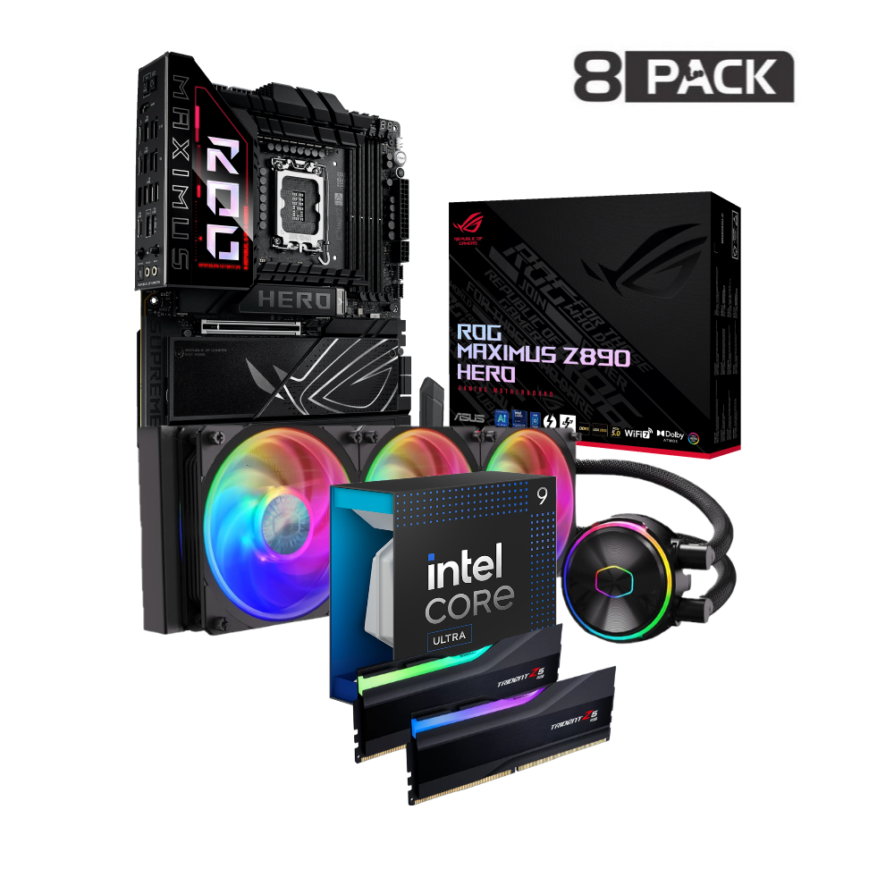 8Pack Elite - Asus ROG Z890 Hero - Intel Core Ultra 9 285K@5.5GHz Overclocked Bundle