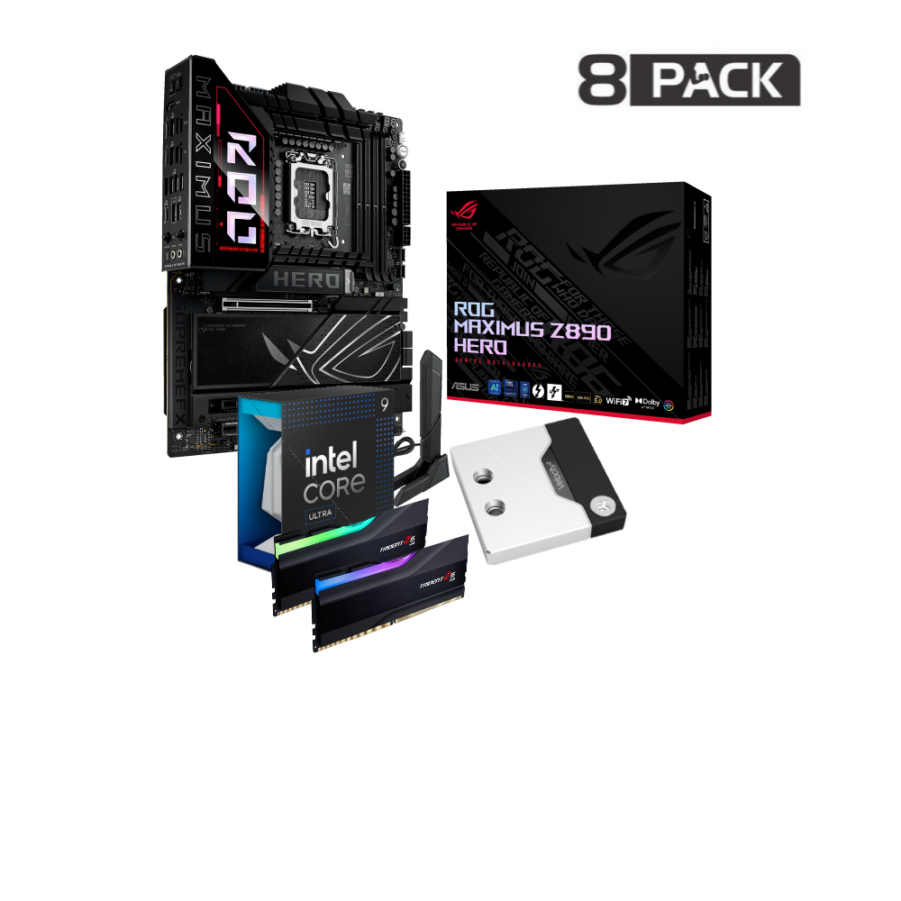 8Pack - 8Pack Extreme - Asus ROG Z890 Hero - Intel Core Ultra 9 285K@5.6GHz Overclocked Bundle