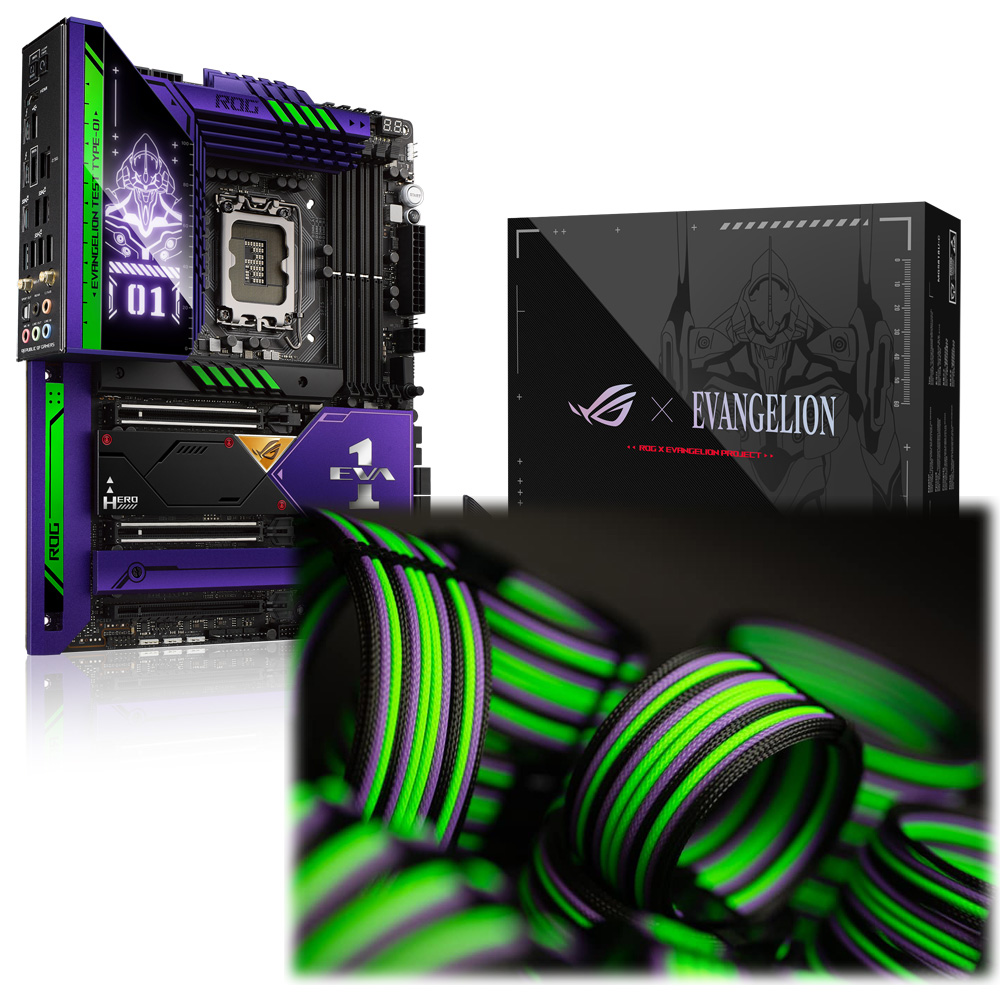 Asus - **Exclusive Bundle** Asus ROG Maximus Z690 Hero EVA Limited Edition Plus Custom Hand-Made Cable Extension Kit