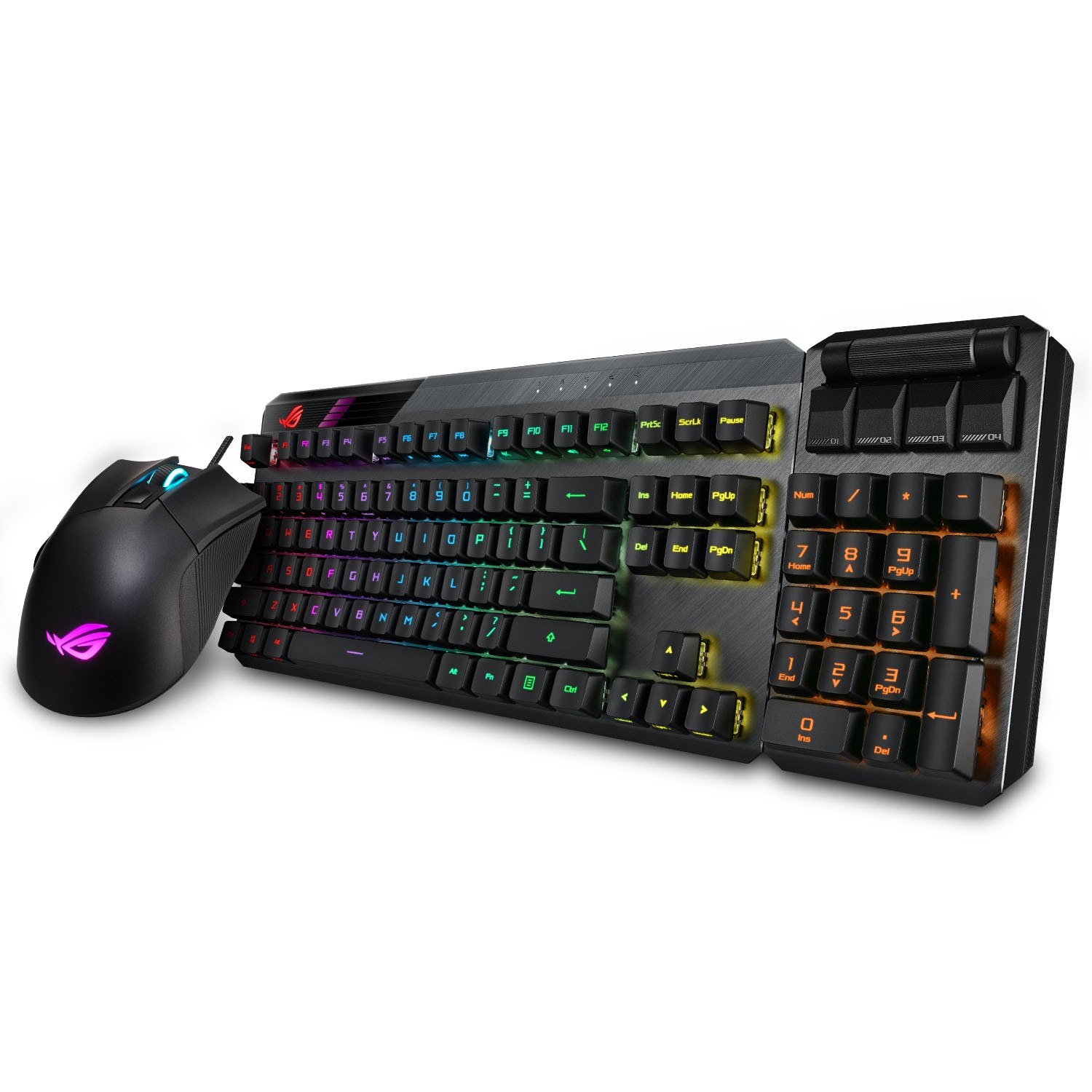 Asus - ASUS ROG Claymore II PBT Red Switch Keyboard and Gladius III Wireless Gaming Mouse Bundle