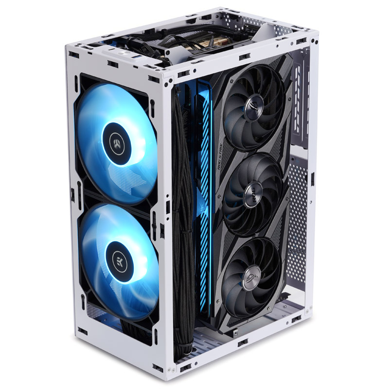 Ssupd Meshlicious Mini ITX Case - Full Mesh - White - PCIE