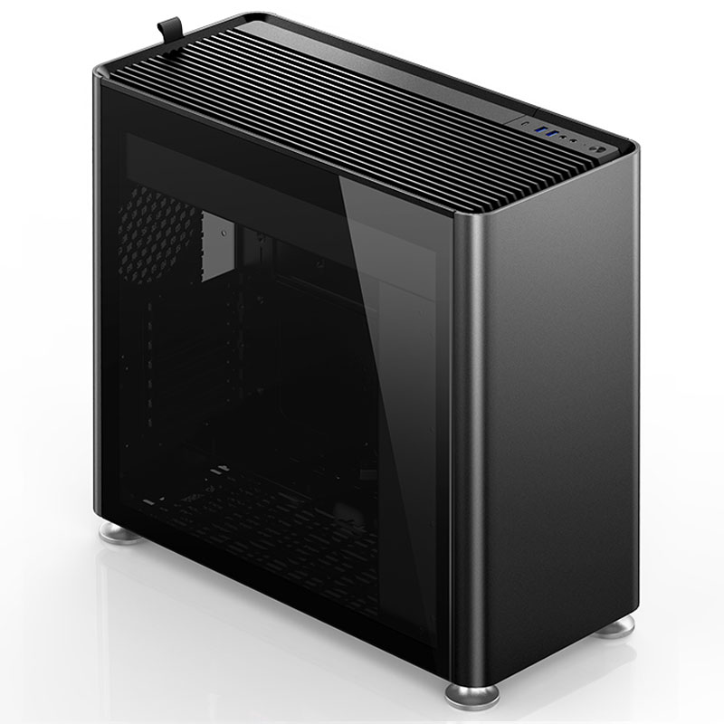 Jonsplus - Jonsplus i400 Tempered Glass Mid Tower PC Case - Black