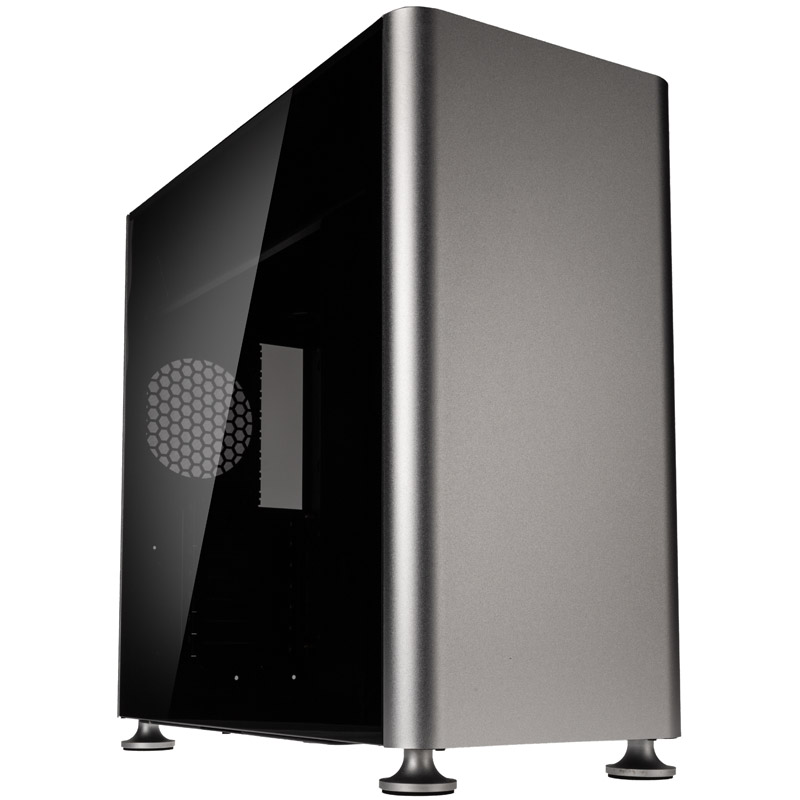 Jonsplus i400 Tempered Glass Mid Tower PC Case - Silver