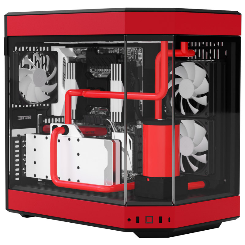 HYTE - HYTE Y60 Dual Chamber Mid-Tower ATX Case - Red