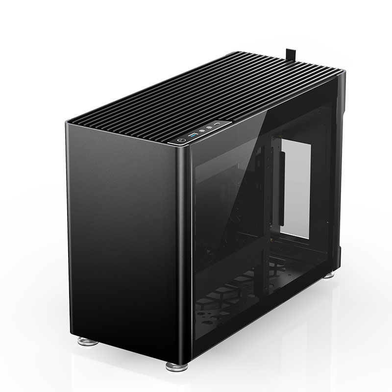 Jonsplus - Jonsplus i100 Pro Mini-ITX Case, Tempered Glass - Black
