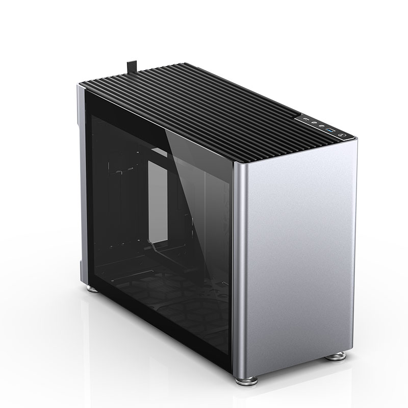 Jonsplus - Jonsplus i100 Pro Mini-ITX Case, Tempered Glass - silver