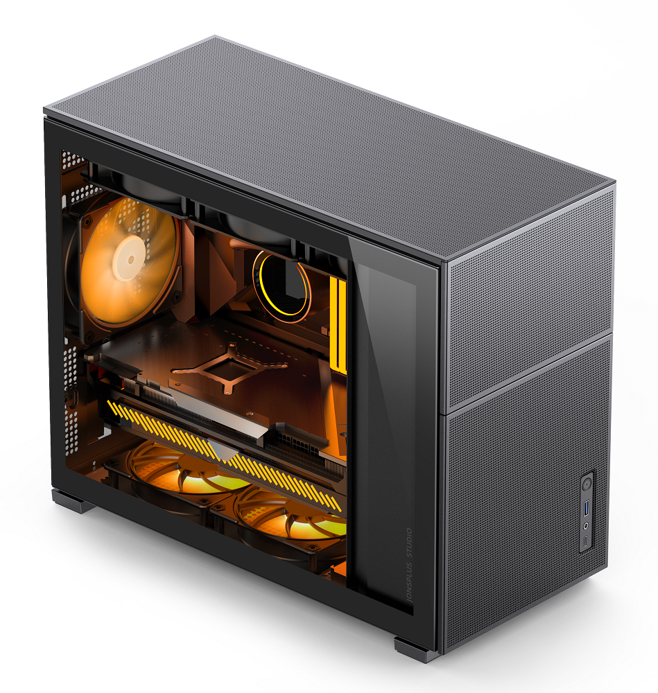 Jonsbo D31 Mesh Micro-ATX PC Case – Black, Tempered Glass