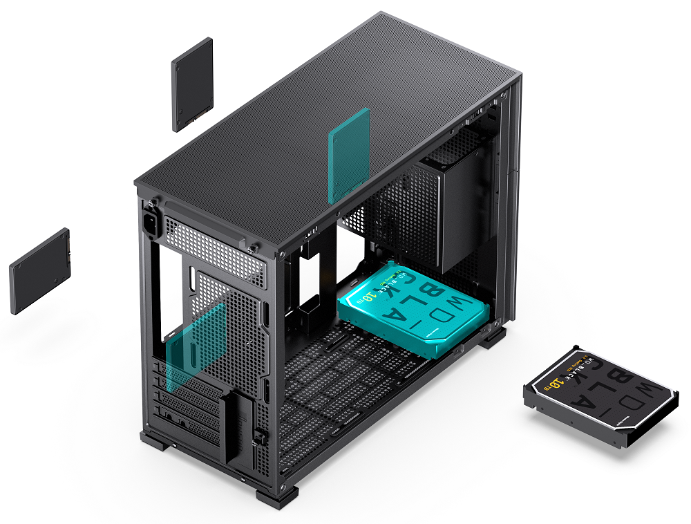 Jonsbo - Jonsbo D31 Mesh Micro-ATX PC Case – Black, Tempered Glass