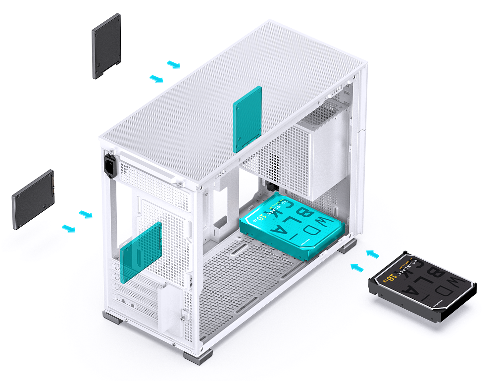 Jonsbo - Jonsbo D31 Standard Micro-ATX PC Case – White, Tempered Glass