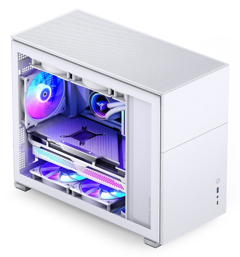 Jonsbo D31 Standard Micro-ATX PC Case – White, Tempered Glass
