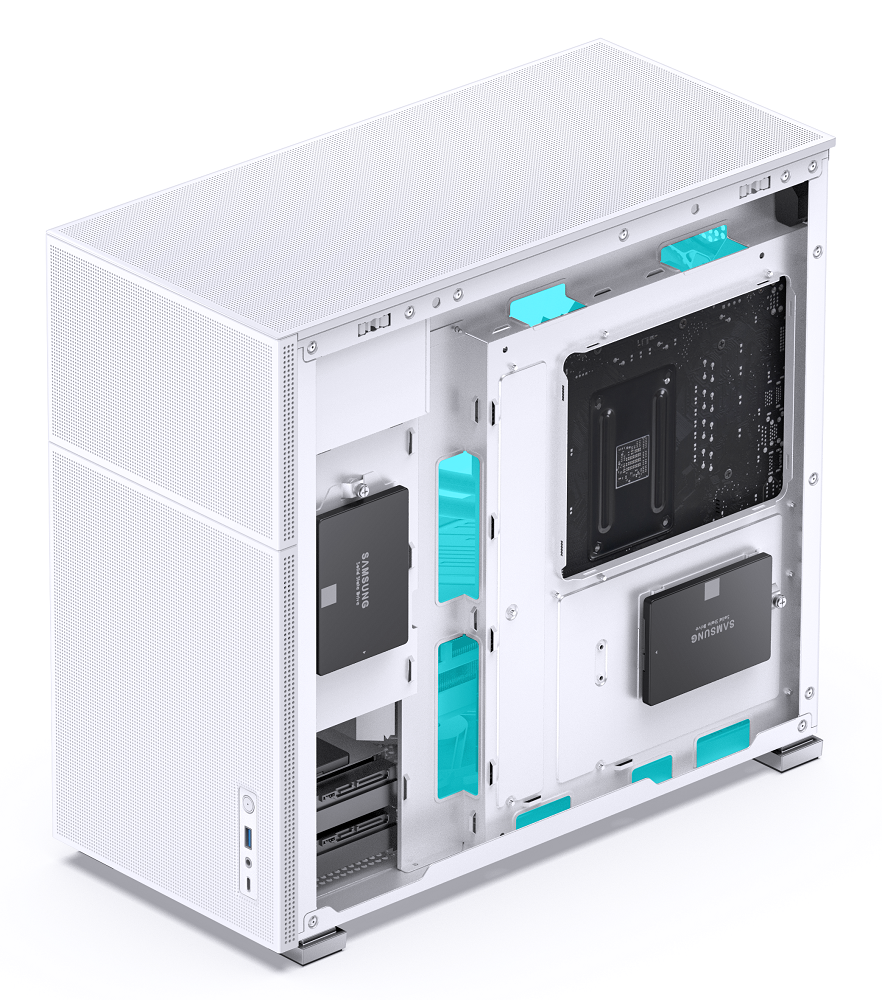 Jonsbo - Jonsbo D41 Mesh Standard ATX PC Case – White, Tempered Glass