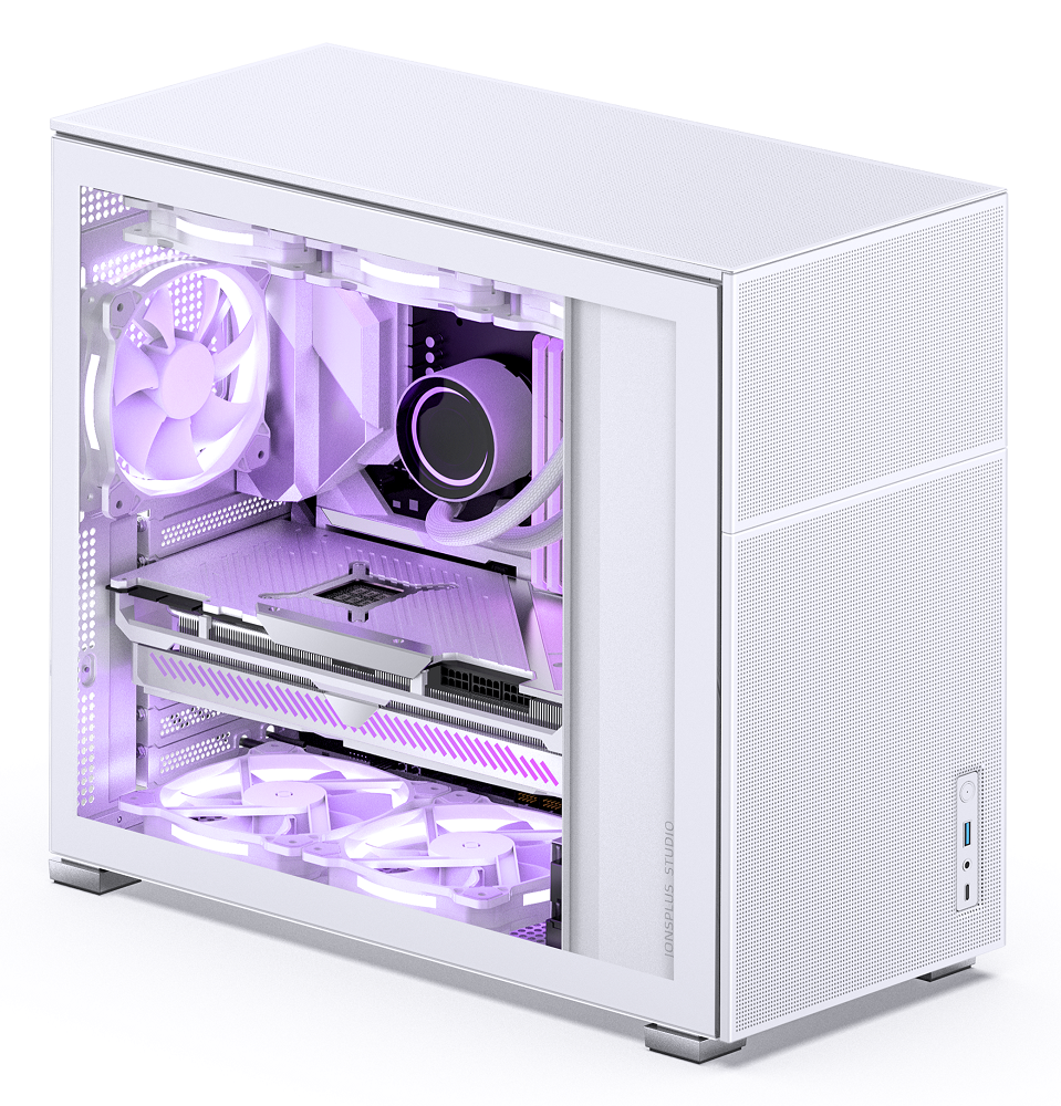 Jonsbo D41 Mesh Standard ATX PC Case – White, Tempered Glass