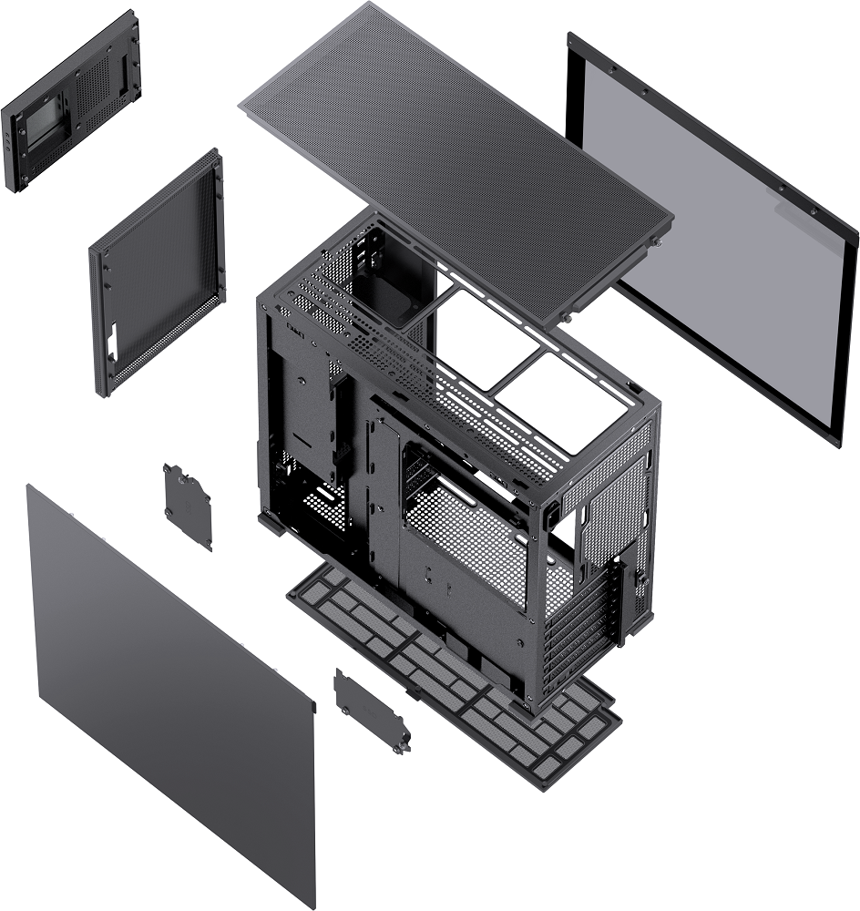 Jonsbo - Jonsbo D41 Mesh Screen ATX PC Case – Black, Tempered Glass