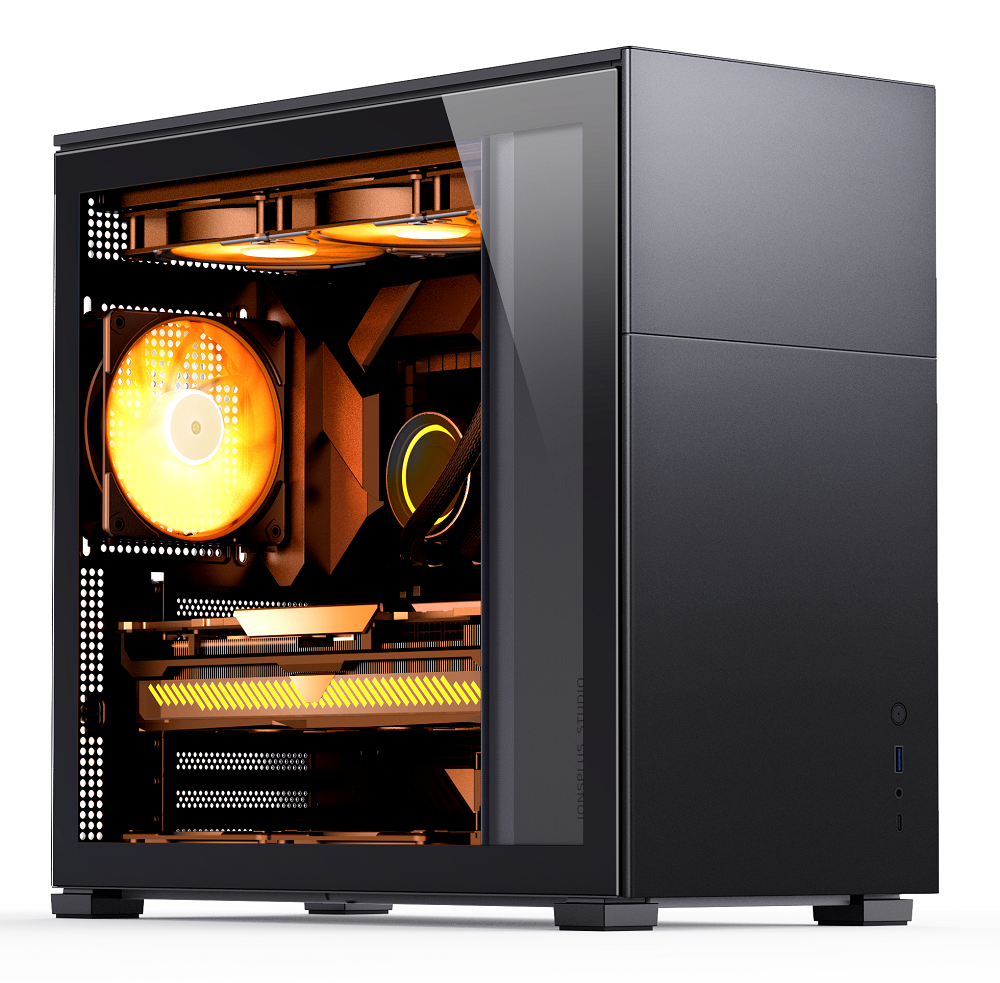 Jonsbo D41 Standard ATX PC Case – Black, Tempered Glass