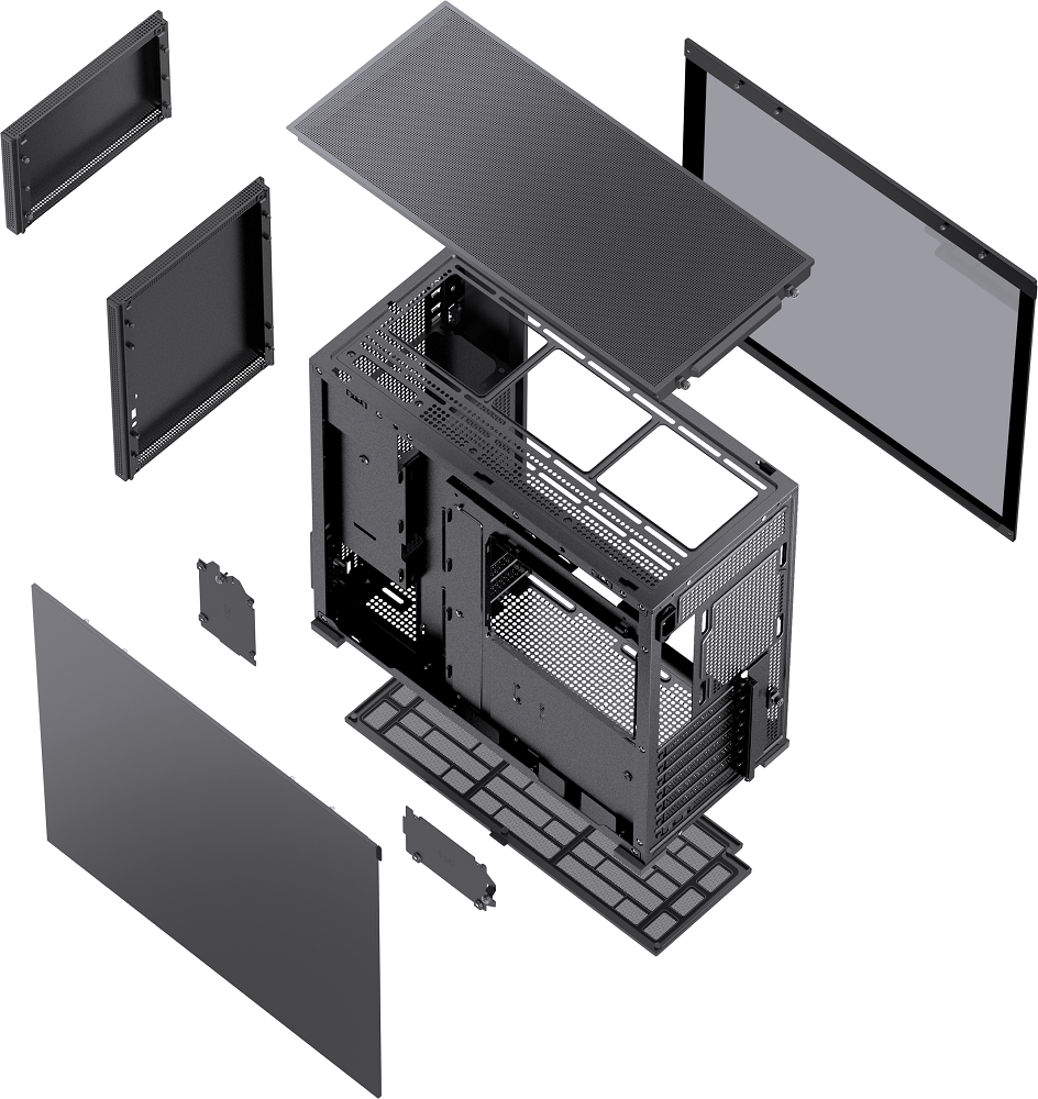 Jonsbo D41 Standard ATX PC Case – Black, Tempered Glass | OcUK