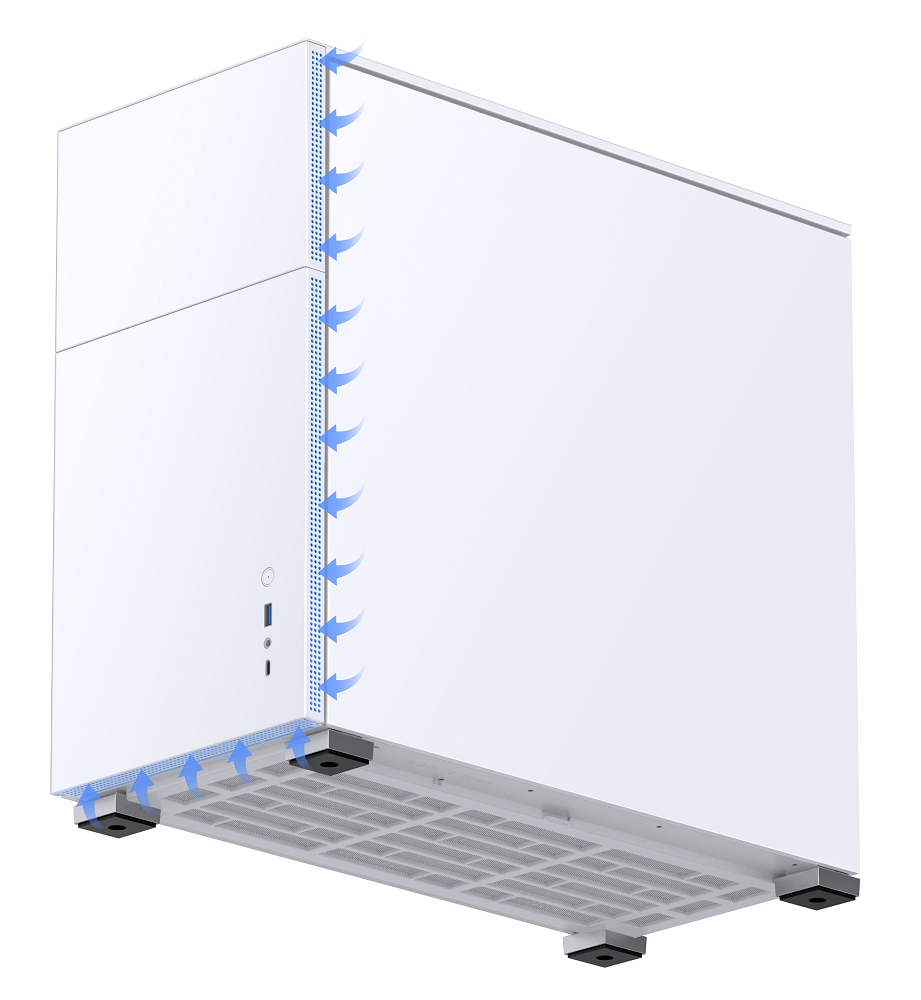 Jonsbo - Jonsbo D41 Standard ATX PC Case – White, Tempered Glass