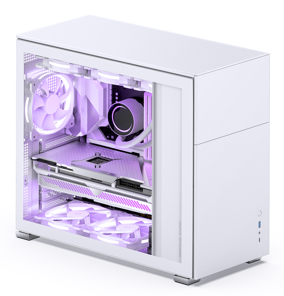 Jonsbo D41 Standard ATX PC Case – White, Tempered Glass