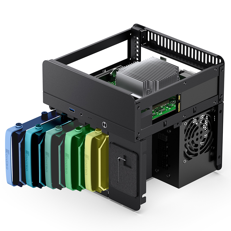 Jonsbo - Jonsbo N2 Mini-ITX NAS Aluminium PC Case – Black, 5+1 Bays