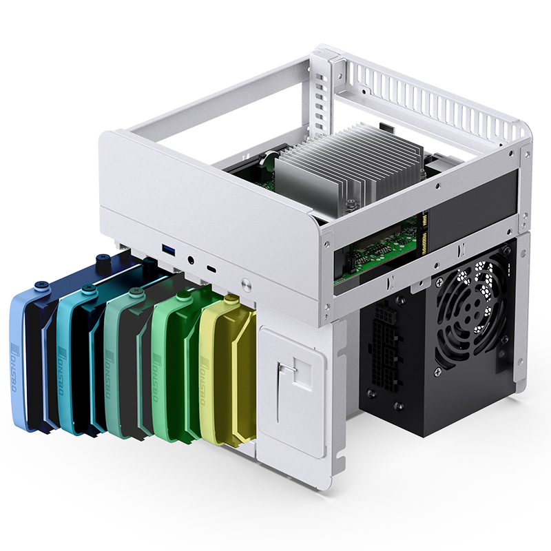 Jonsbo - Jonsbo N2 Mini-ITX NAS Aluminium PC Case – White, 5+1 Bays