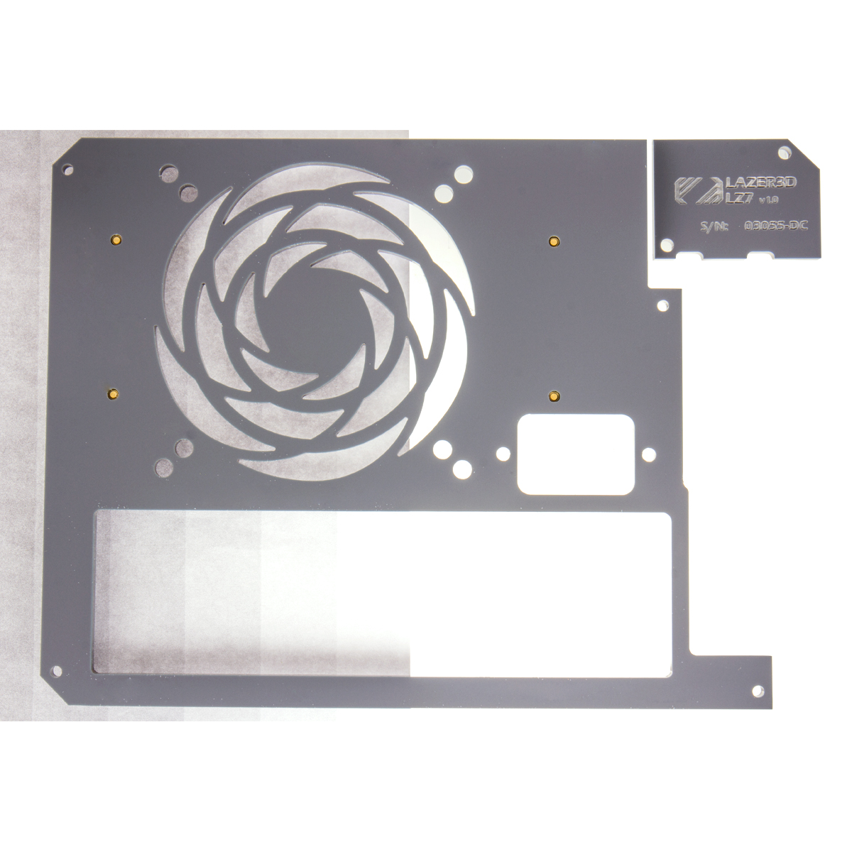 Lazer3D LZ7 Rear DC-DC Power Supply Panel + PCIe Cover - Mineral Grey