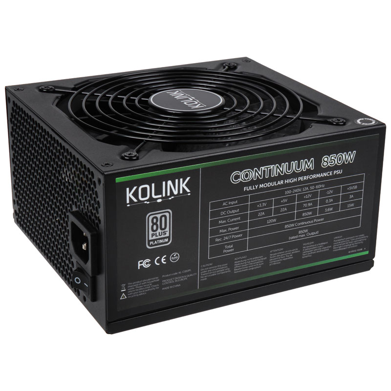 Kolink - Kolink Continuum 850W 80 Plus Platinum Modular Power Supply