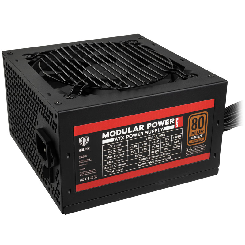 Kolink Modular Power 600W 80 Plus Bronze Modular Power Supply