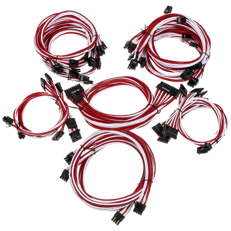 Super Flower Sleeve Cable Kit Pro - White/Red
