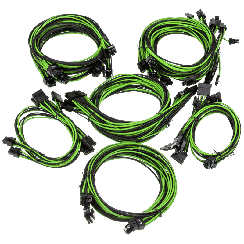 Super Flower Sleeve Cable Kit Pro - Black/Green