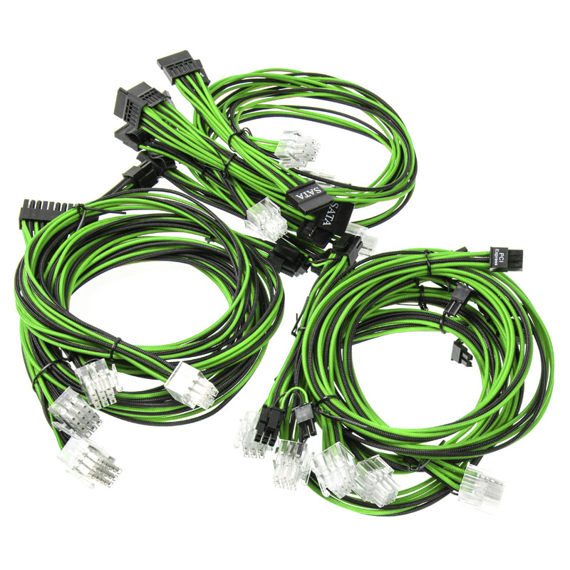 Super Flower Sleeve Cable Kit - Black/Green