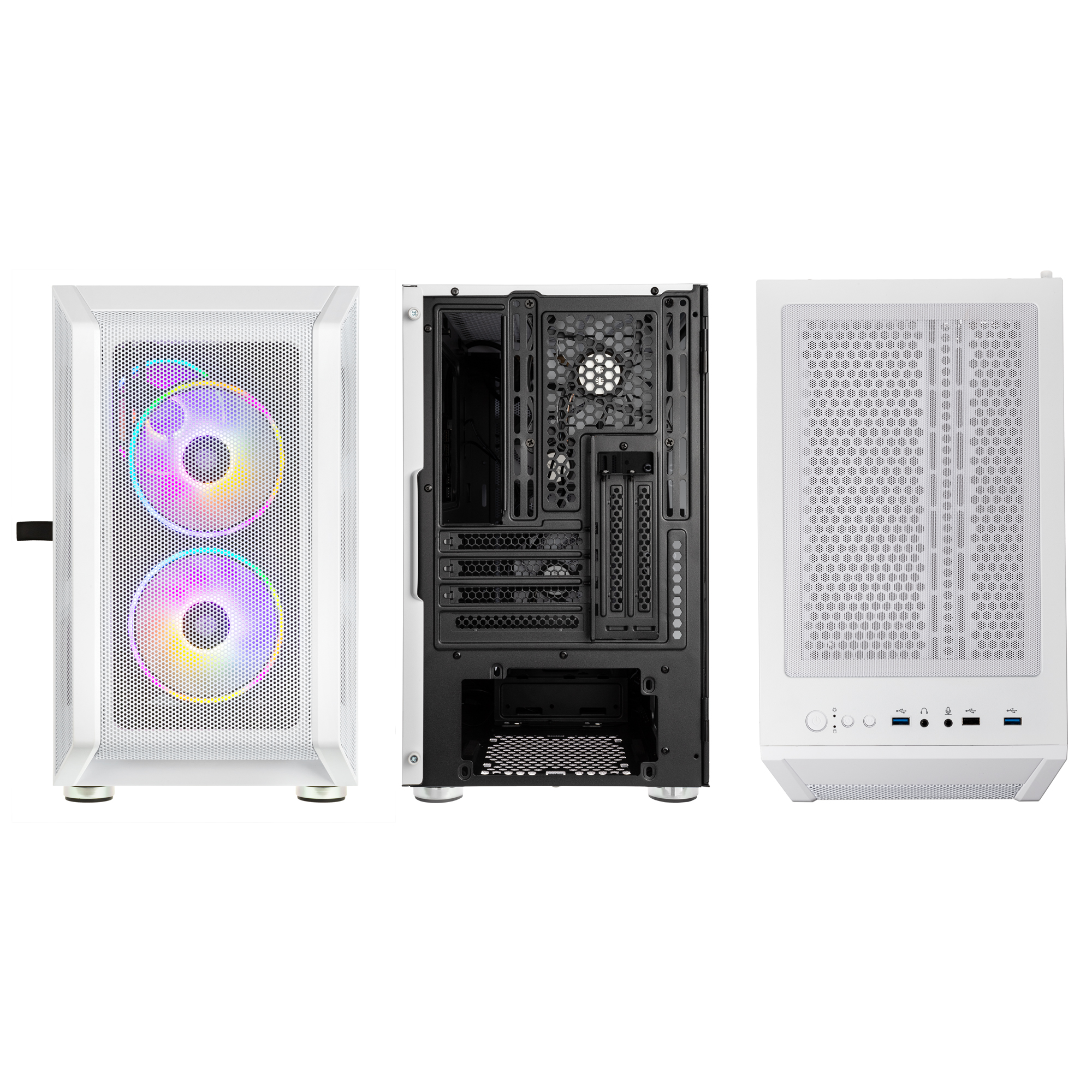 Kolink - Kolink Citadel Mesh RGB Micro-ATX Case - White